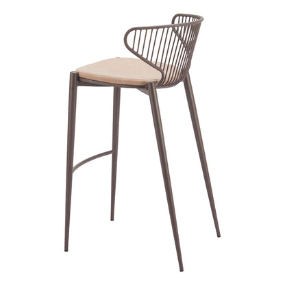 SILUES BARSTOOL TAUPE & BROWN
