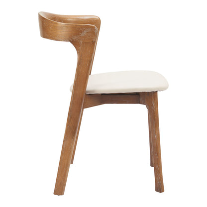 PIORO DINING CHAIR BEIGE & WALNUT