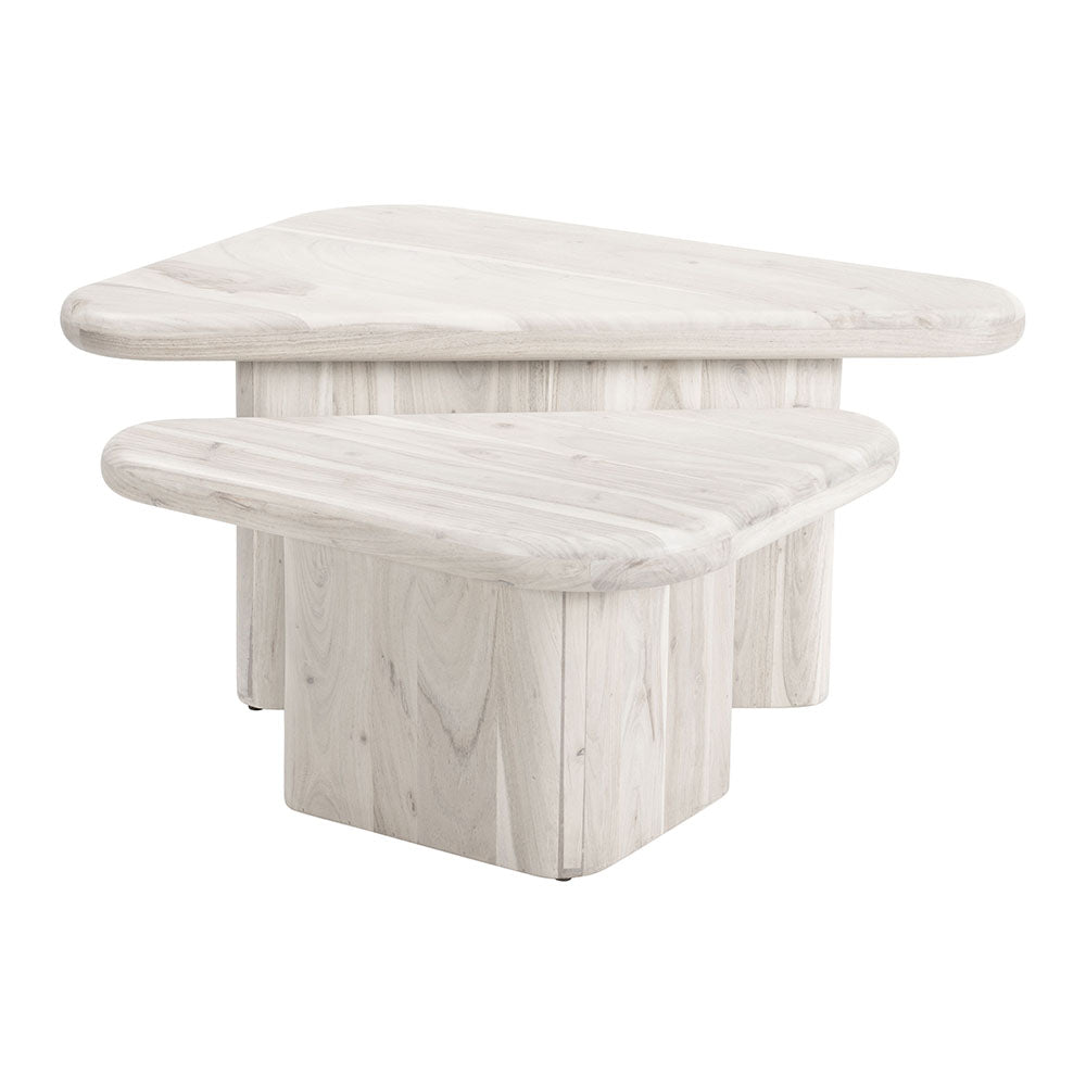 NAVIDIC COFFEE TABLE SET WHITEWASHED