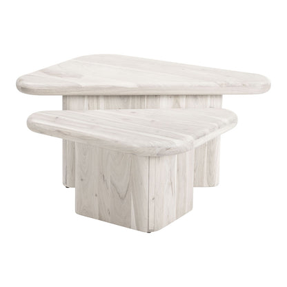 NAVIDIC COFFEE TABLE SET WHITEWASHED