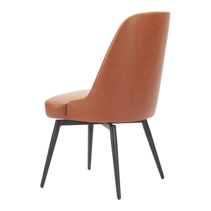 KEPPEL SWIVEL DINING CHAIR BROWN