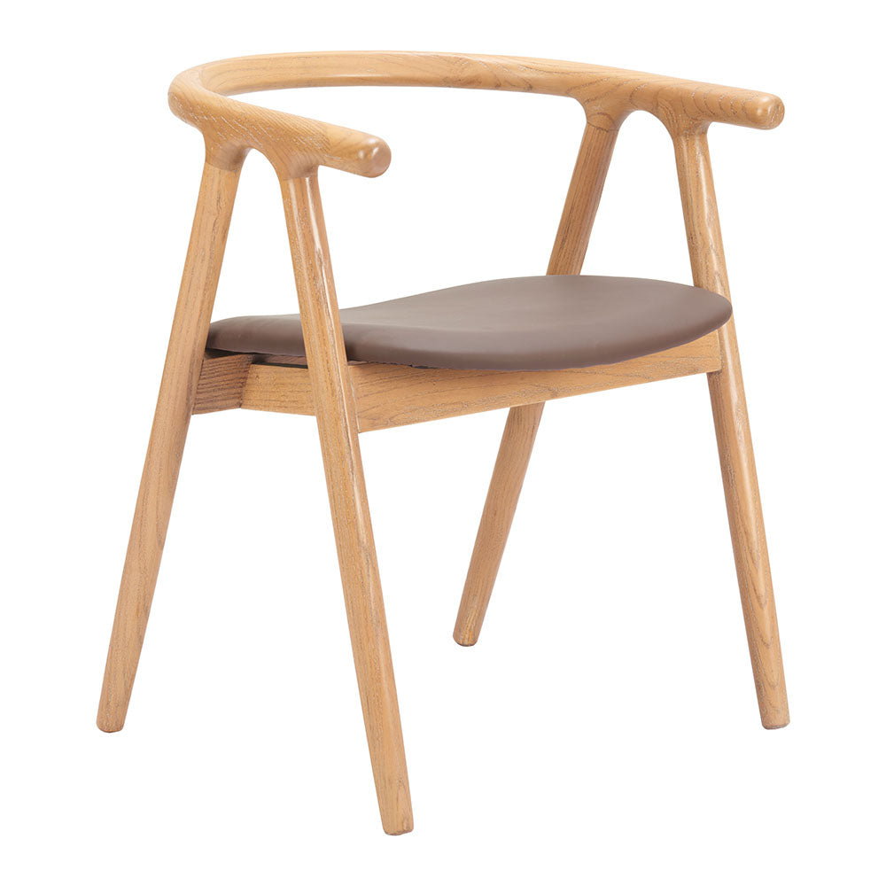 PEKER DINING CHAIR BROWN & NATURAL