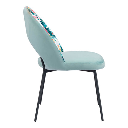 BETHPAGE DINING CHAIR MULTICOLOR PRINT & GREEN