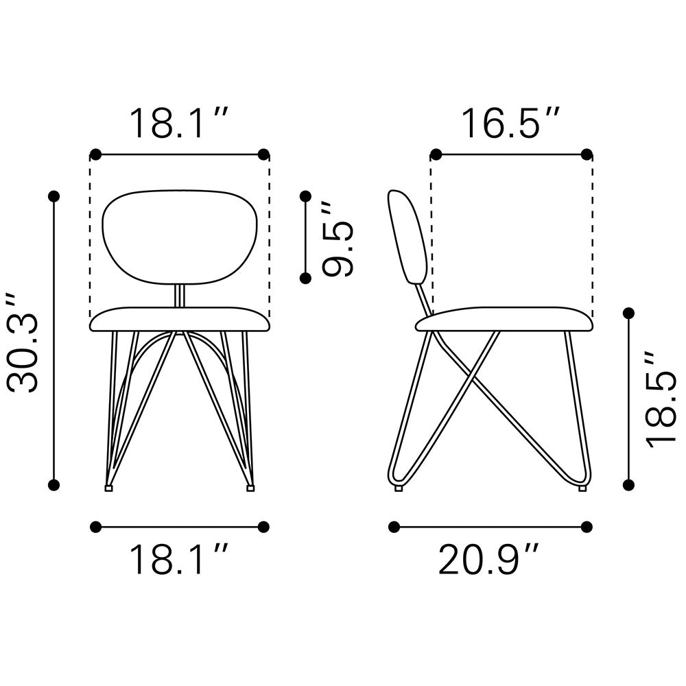 NOVI DINING CHAIR MAROON BROWN