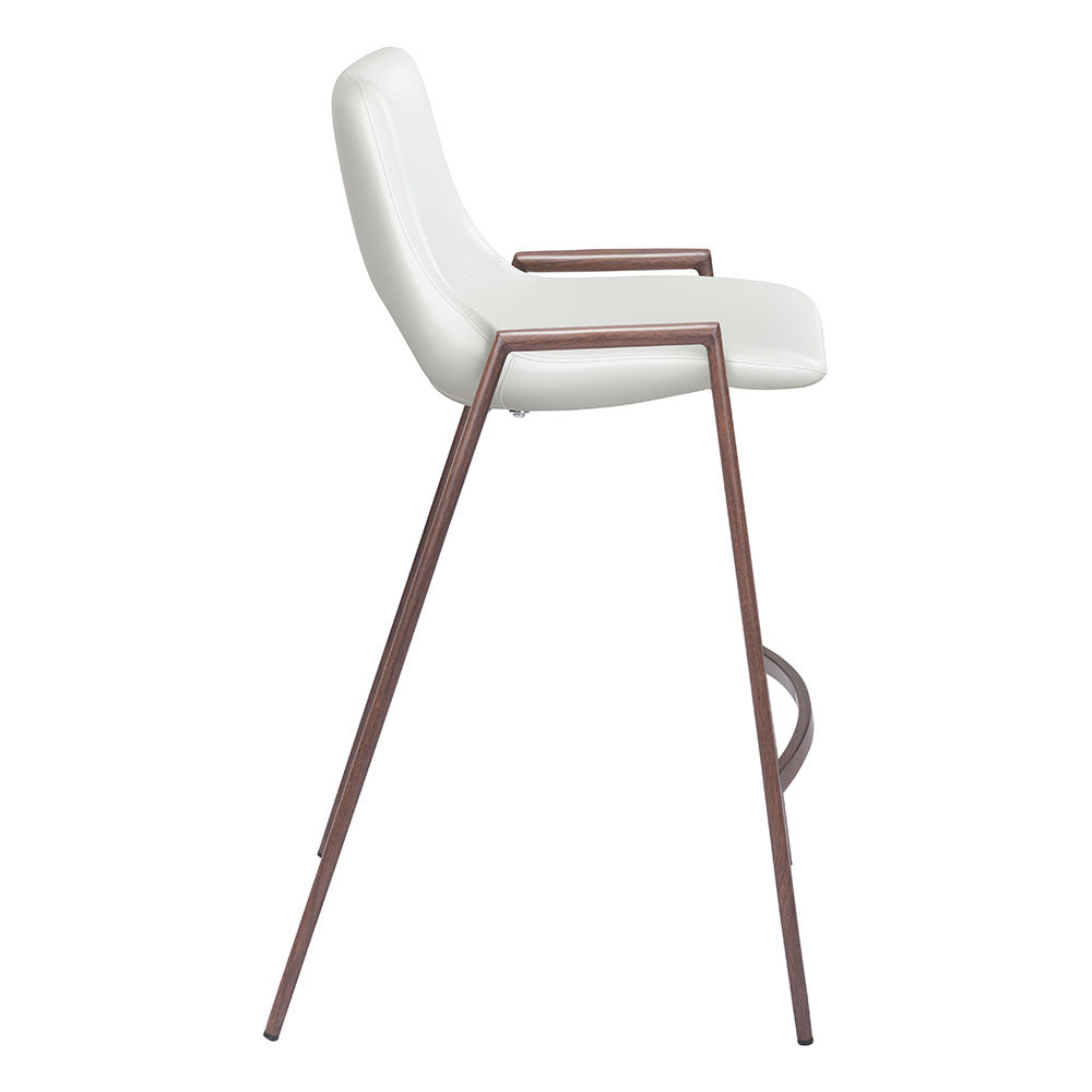 DESI COUNTER STOOL WHITE & WALNUT