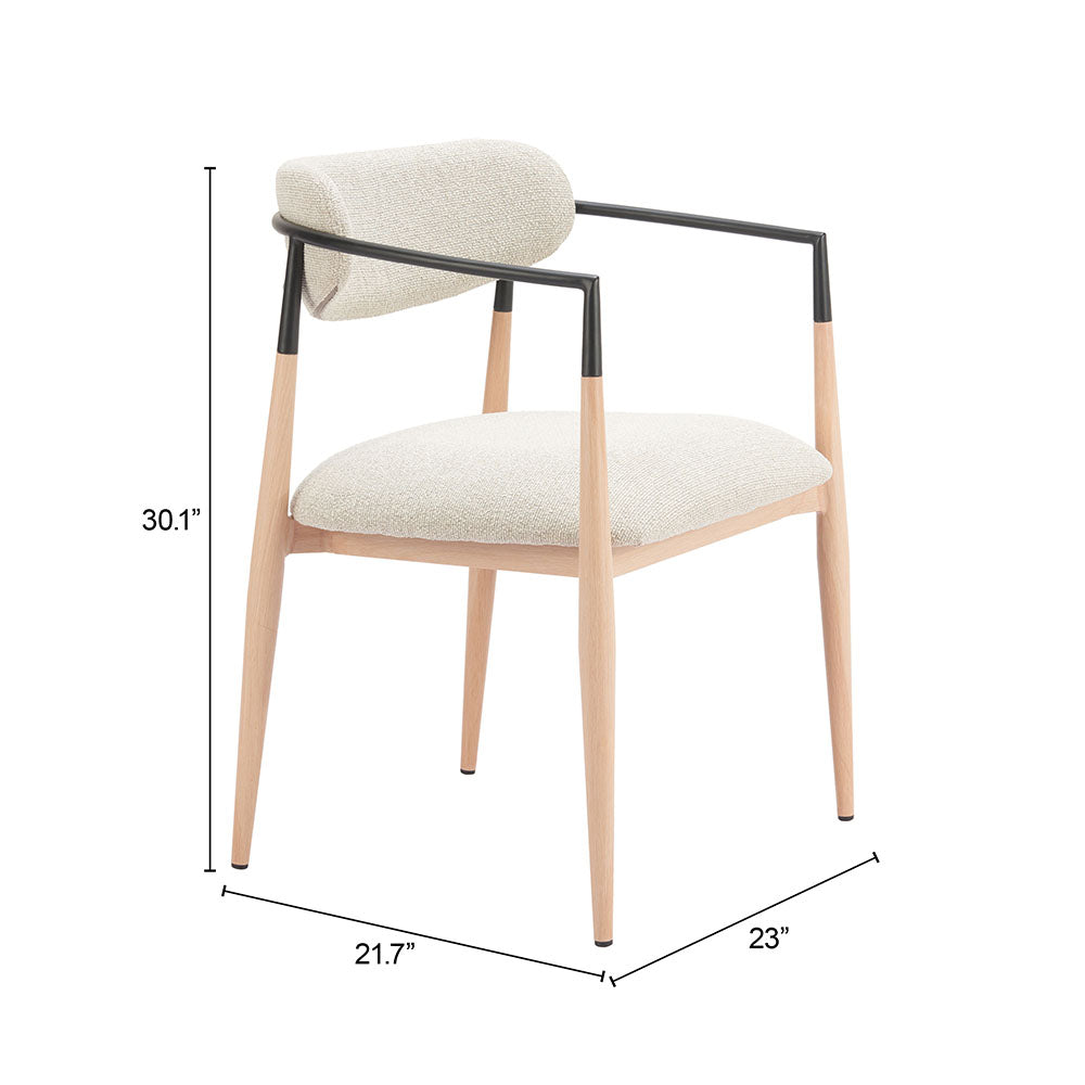Equinox Dining Chair Oyster Gray & Natural
