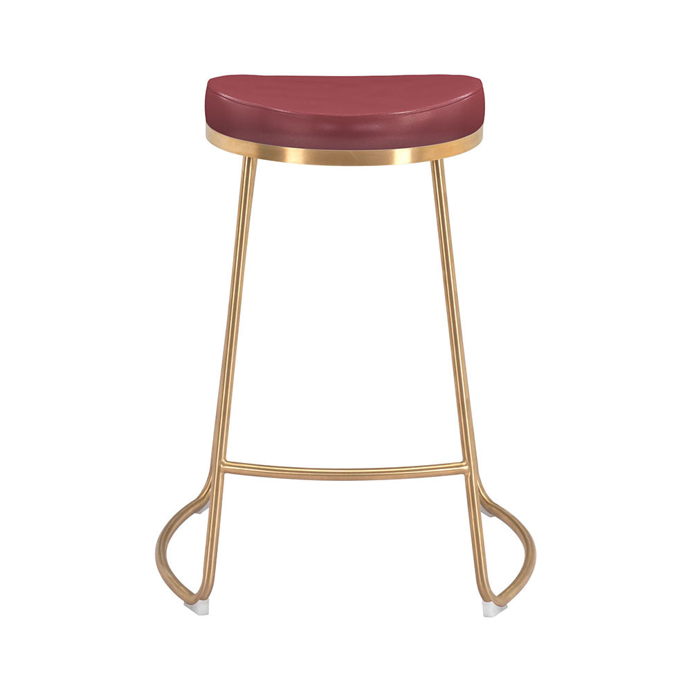 BREE COUNTER STOOL BURGUNDY & GOLD