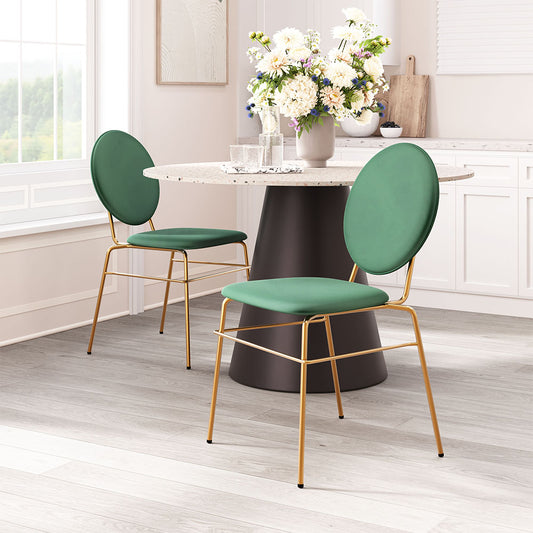 ODESSA DINING CHAIR GREEN & GOLD