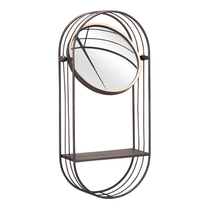 SARONI MIRROR SHELF ANTIQUE GRAY
