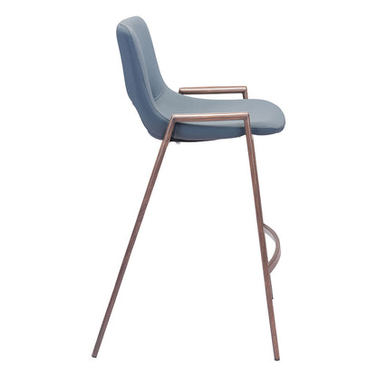 DESI COUNTER STOOL AZURE GRAY & WALNUT