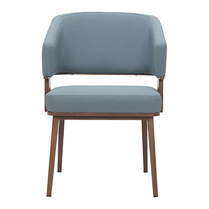 POISE DINING CHAIR AZURE GRAY & WALNUT