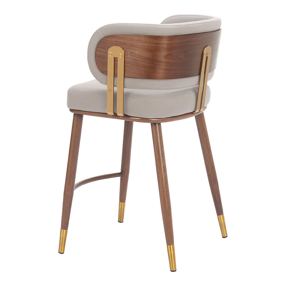 BREW COUNTER STOOL BEIGE & WALNUT