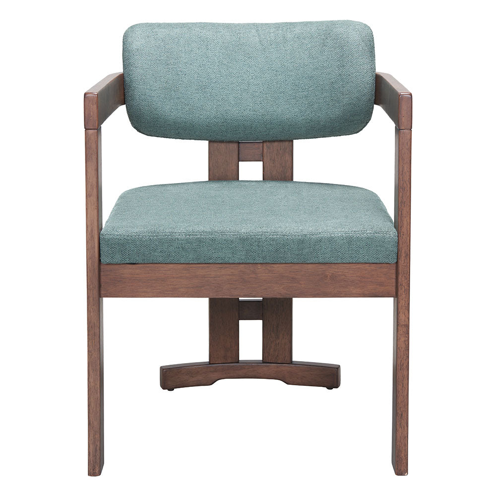 Poly Dining Chair Moss Gray & Walnut
