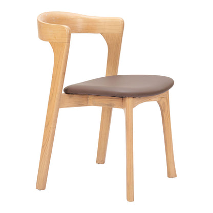 PIORO DINING CHAIR BROWN & NATURAL