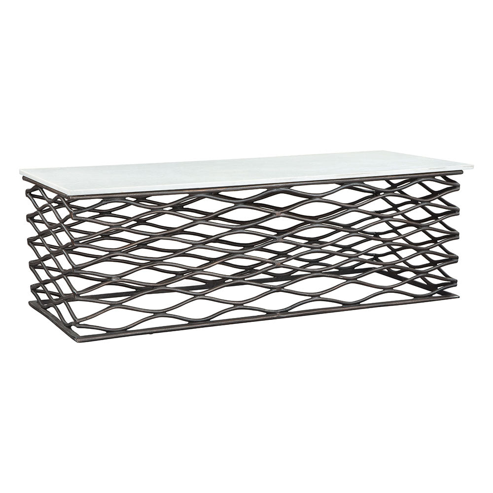 DUCHESS COFFEE TABLE WHITE & ANTIQUE BRONZE