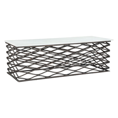 DUCHESS COFFEE TABLE WHITE & ANTIQUE BRONZE