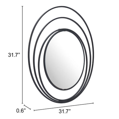 LUNA ROUND MIRROR BLACK