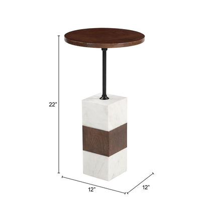 STUK SIDE TABLE BROWN & WHITE