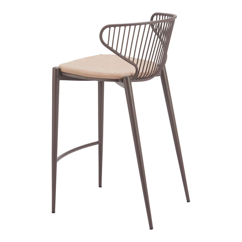SILUES COUNTER STOOL TAUPE & BROWN