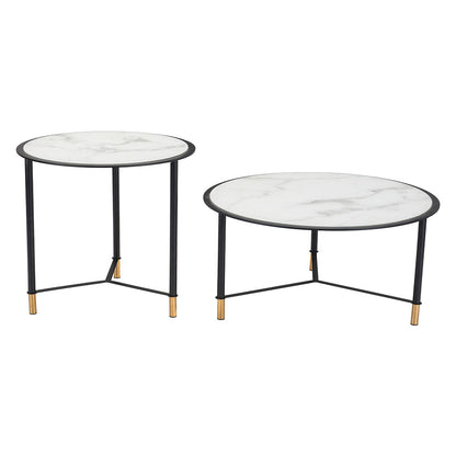 DAVIS COFFEE TABLE SET WHITE & BLACK