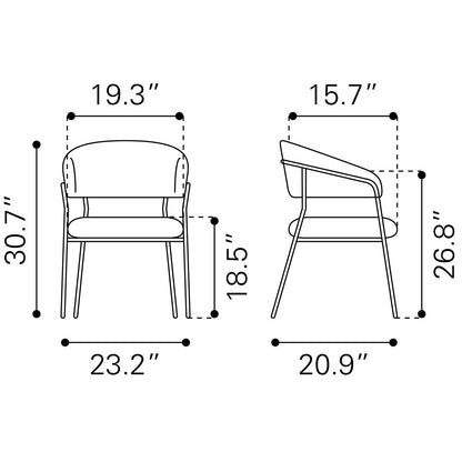 JOSEPHINE DINING CHAIR CREAM