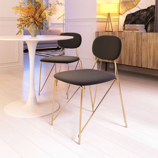 GEORGES DINING CHAIR GRAY & GOLD