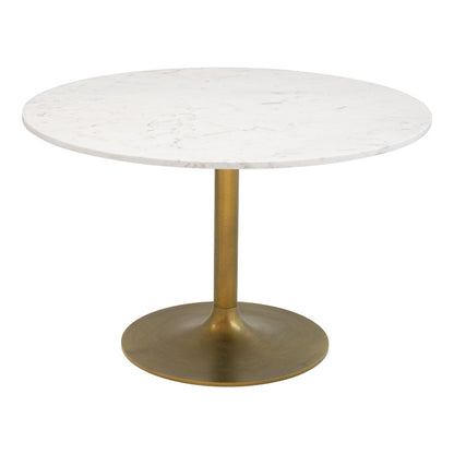 ITHACA DINING TABLE WHITE & GOLD