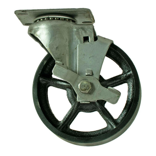 6IN VINTAGE CASTERS - SWIVEL WITH BRAKES