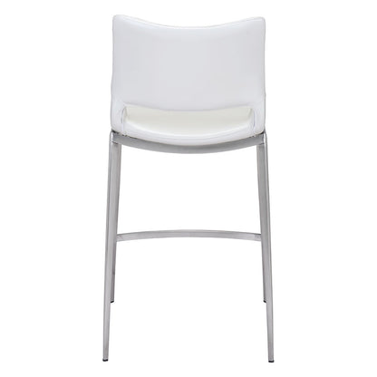 ACE COUNTER STOOL WHITE & SILVER