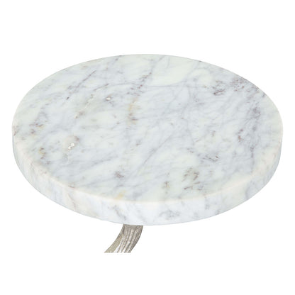 JOEL SIDE TABLE WHITE & SILVER