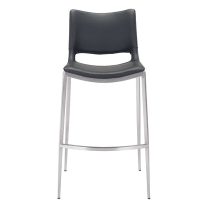 ACE BARSTOOL BLACK & SILVER