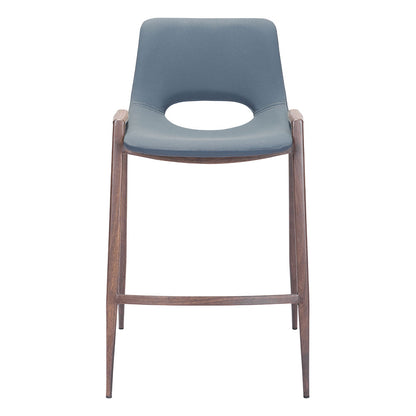 DESI COUNTER STOOL AZURE GRAY & WALNUT