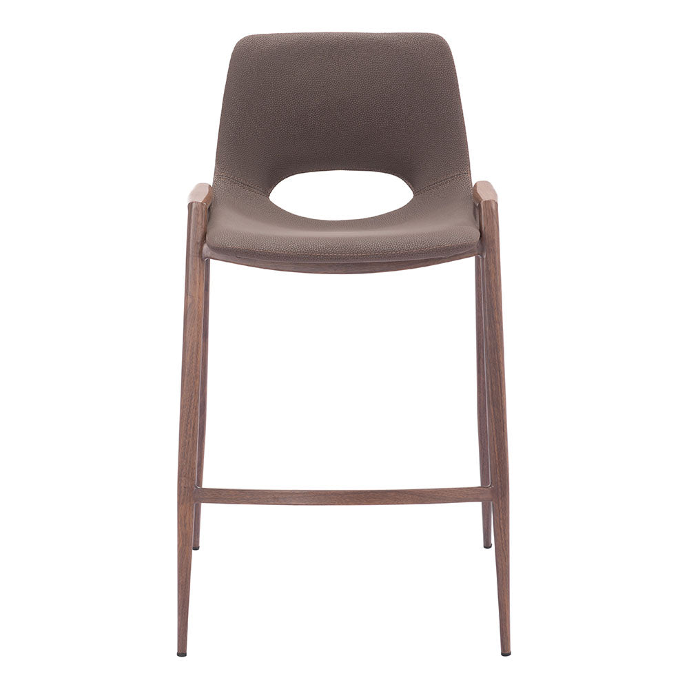 DESI COUNTER STOOL BROWN & WALNUT