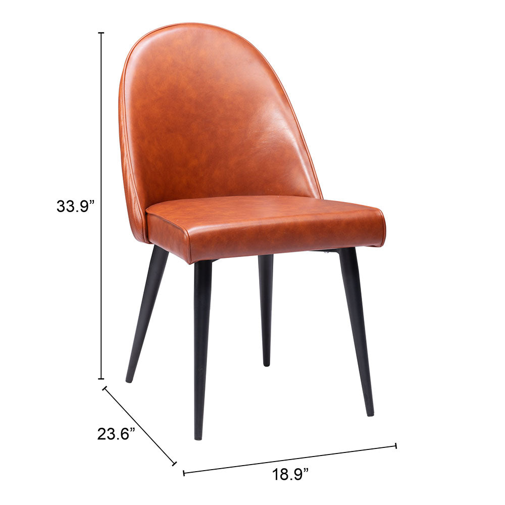 SILLOTH ARMLESS DINING CHAIR BROWN