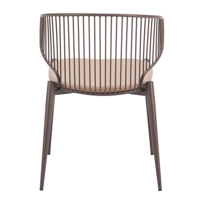 SILUES DINING CHAIR TAUPE & BROWN