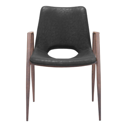 DESI DINING CHAIR BLACK & WALNUT
