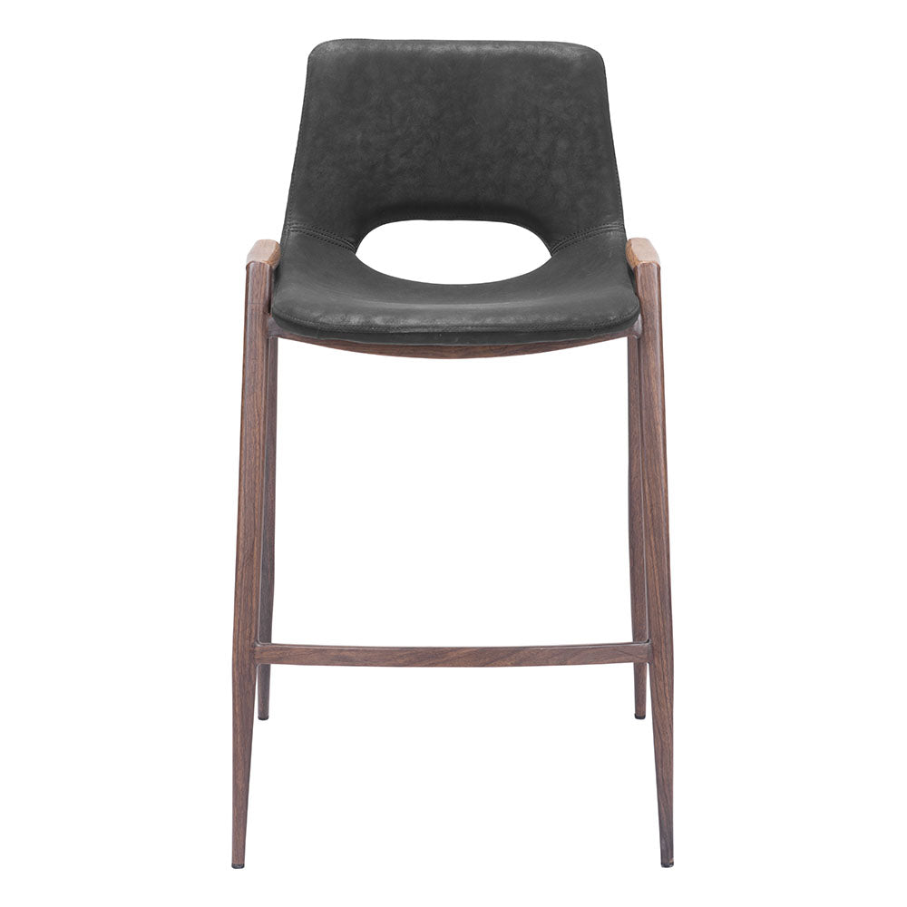 DESI COUNTER STOOL BLACK & WALNUT