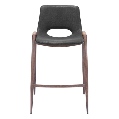 DESI COUNTER STOOL BLACK & WALNUT