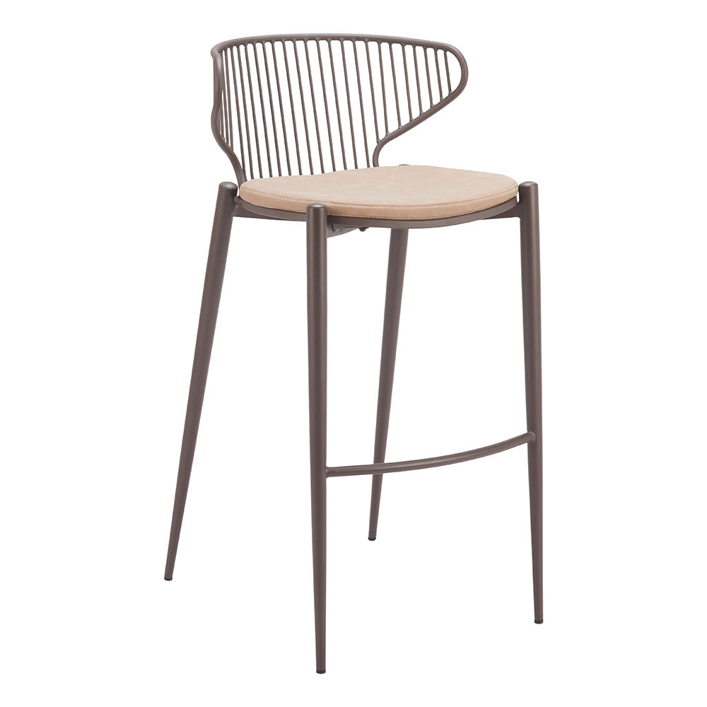 SILUES BARSTOOL TAUPE & BROWN
