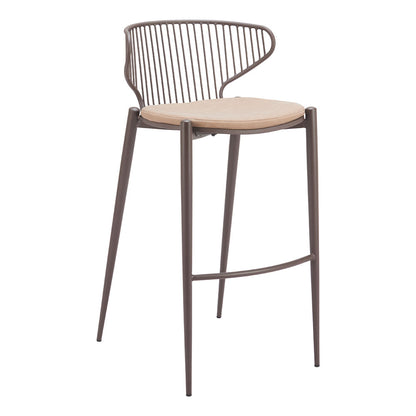 SILUES BARSTOOL TAUPE & BROWN