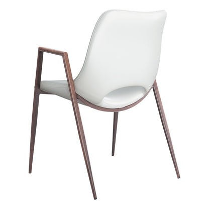 DESI DINING CHAIR WHITE & WALNUT