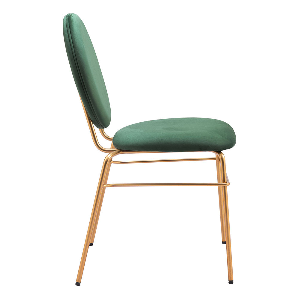 ODESSA DINING CHAIR GREEN & GOLD