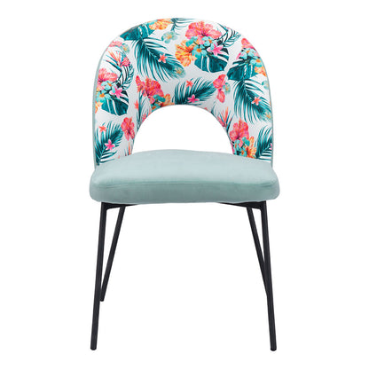 BETHPAGE DINING CHAIR MULTICOLOR PRINT & GREEN