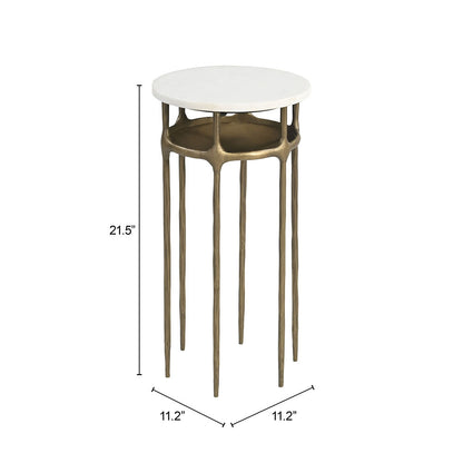 BILD SIDE TABLE WHITE & BRASS