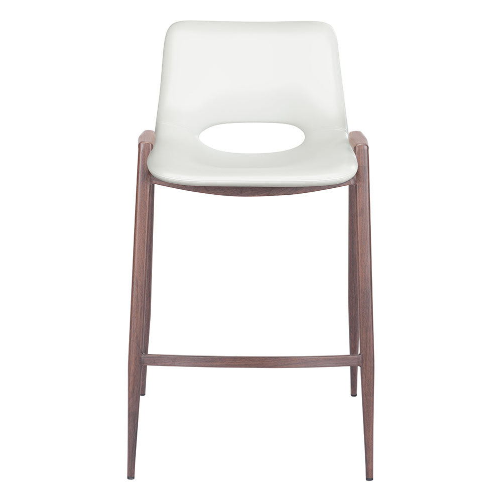 DESI COUNTER STOOL WHITE & WALNUT