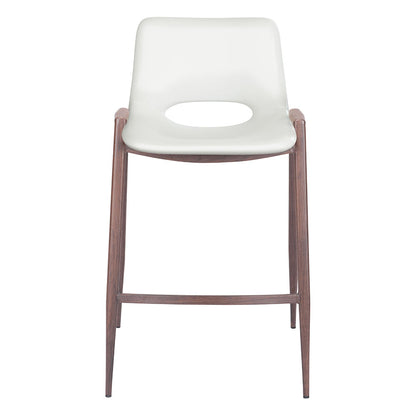 DESI COUNTER STOOL WHITE & WALNUT
