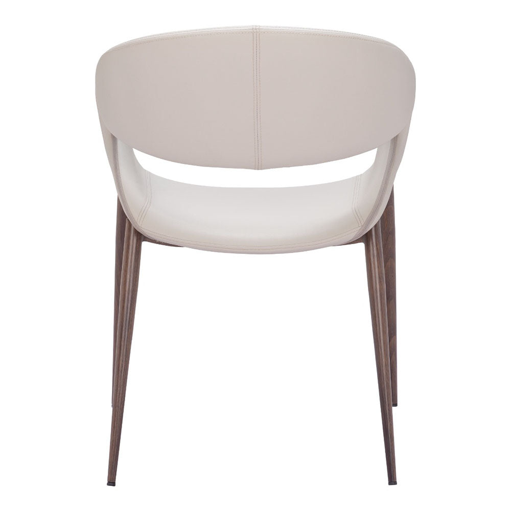LIMAY DINING CHAIR BEIGE & WALNUT