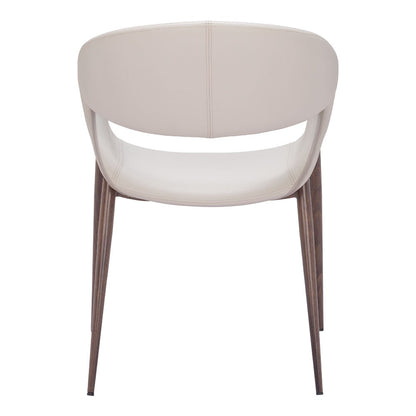 LIMAY DINING CHAIR BEIGE & WALNUT
