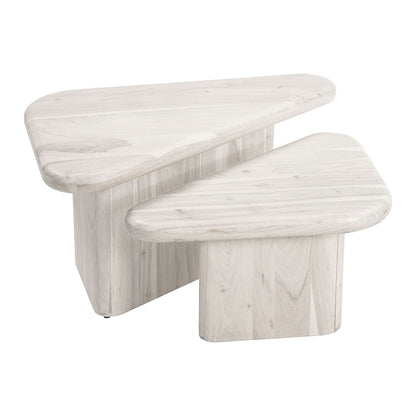 NAVIDIC COFFEE TABLE SET WHITEWASHED