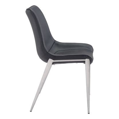 MAGNUS DINING CHAIR BLACK & SILVER